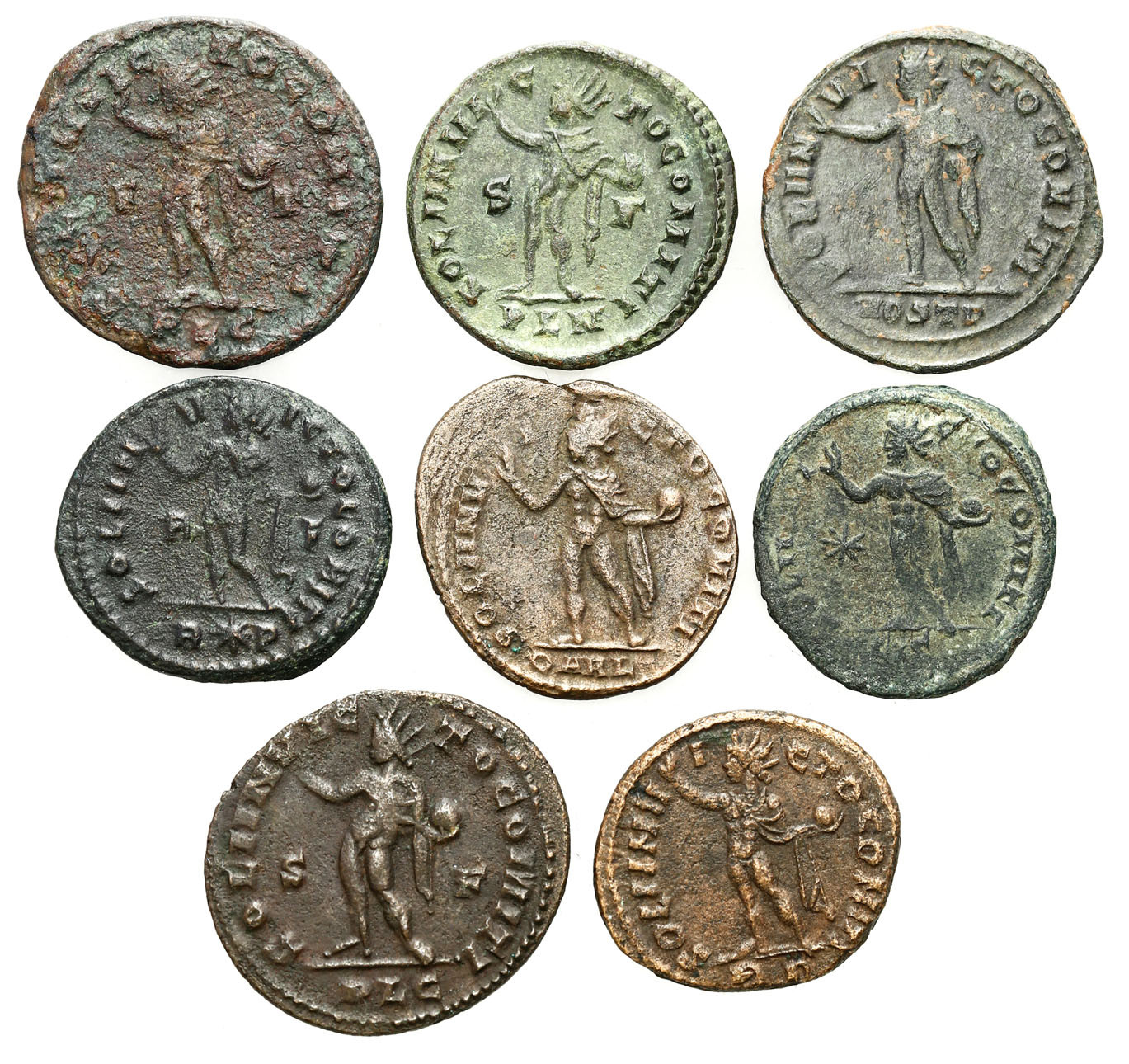 Cesarstwo Rzymskie, Lot 8 sztuk Follisów, Konstantyn I Wielki 305 – 337 n. e.
